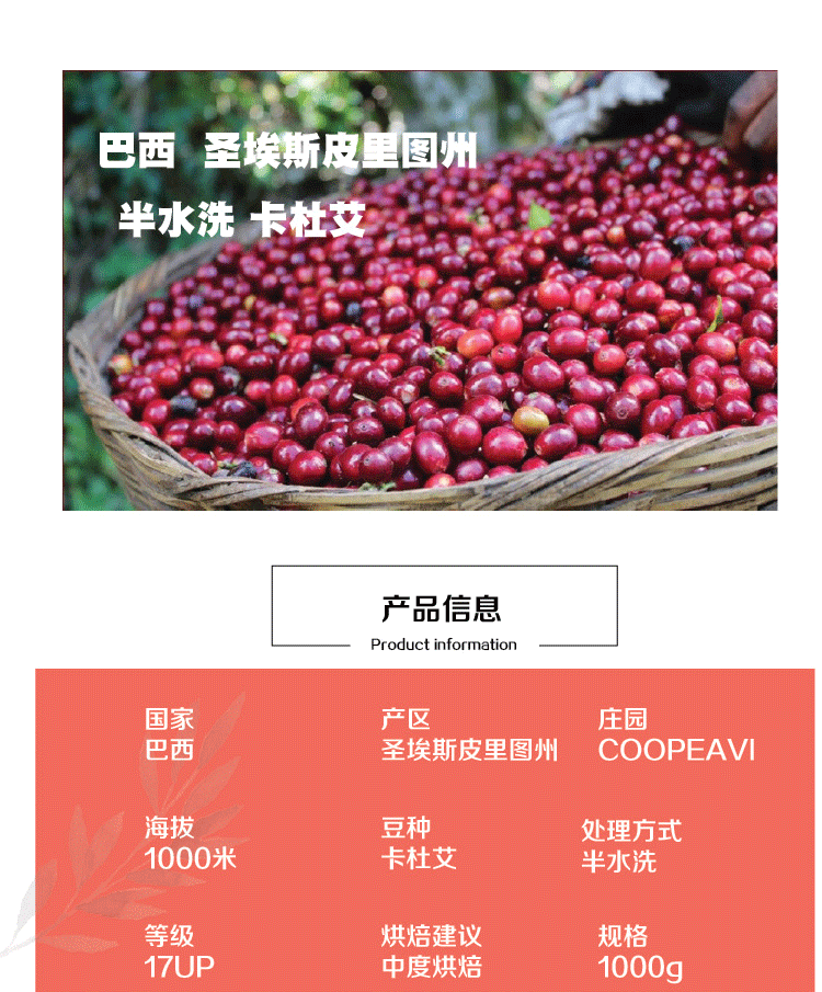咖啡生豆丨布里奇奇,巴西圣埃斯半水洗卡杜艾